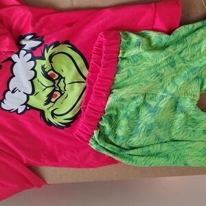 Kids Grinch Pajama Set - Red and Green